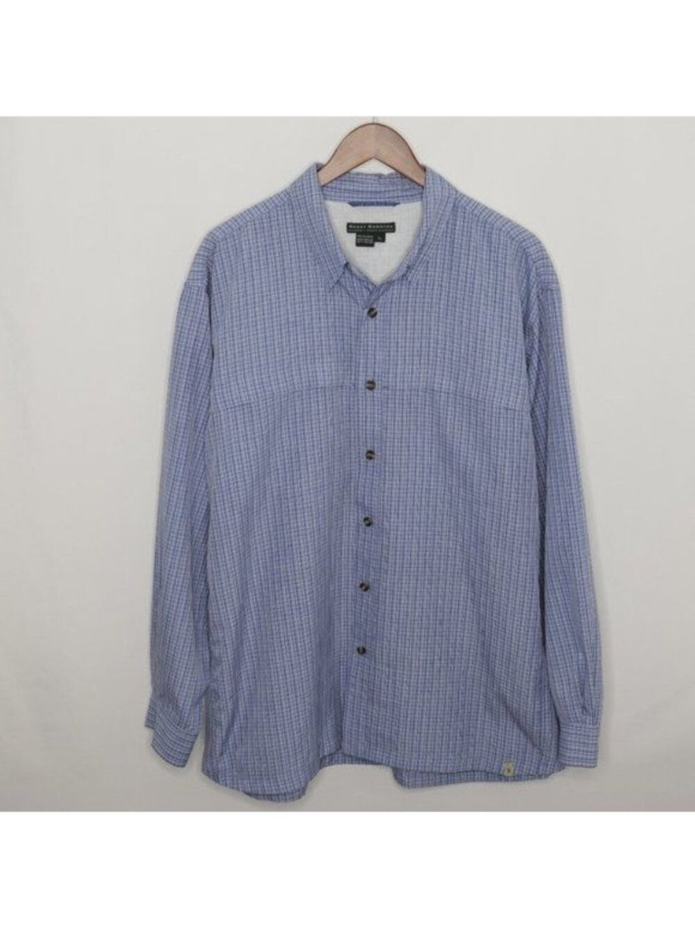 Royal Robbins Men's XL Blue Plaid Breathable Casual Long Sleeve Button Up Shirt